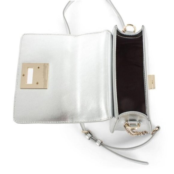 Celine Dion Minuet Flap Closure Handbag Silver - Picture 4 of 5